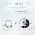 wholesale 925 Sterling Silver Celtic Knot Moonstone Hoop Earrings Platinum Plated For Women-0-4