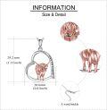 wholesale 925 Sterling Silver Love You Forever Highland Cow Heart Pendant Necklace-0-3
