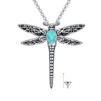 wholesale 925 Sterling Silver Dragonfly Pendant Necklace Wholesale With Crystal-Stone-Turquoise