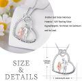 wholesale 925 Sterling Silver Sisters Forever Love Heart Pendant Necklaces Gifts for Women-0-3