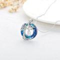 wholesale 925 Sterling Silver Blue Crystal Tree of Life Initial Necklace Family Letter Pendant Birthday Mother s Day Gifts for Her-0-64