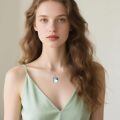 wholesale 925 Sterling Silver Cat Pendant Necklace Wholesale With Moonstone Sphere-0-1