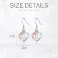 TOUPOP Sterling Silver Rose Heart Butterfly Initial O Drop Dangle Earrings-0-5