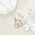 wholesale 925 Sterling Silver Hippo Love You Forever Heart Pendant Necklace-0-2