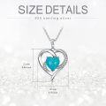 wholesale 925 Sterling Silver Turquoise Heart Pendant Necklace with Chain for Women-0-4