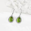 wholesale 925 Sterling Silver Moonstone Lapis Lazuli Peridot Amethyst Teardrop Dangle Earrings-0-3