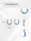 TOUPOP White Gold Plated S925 Sterling Silver Horseshoe Stud Earrings-0-4
