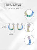 TOUPOP White Gold Plated S925 Sterling Silver Horseshoe Stud Earrings-0-4