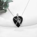 wholesale 925 Sterling Silver Guitar Pick Skull Necklace with Hypoallergenic Rock Design - 18 Chain for Women & Men - Halloween Music Gift for Birthdays Christmas-0-2