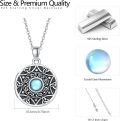 wholesale 925 Sterling Silver Blue Moonstone Celtic Knot Photo Locket Pendant Necklace-0-3