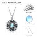 wholesale Oxidized Silver Plated Copper Moonstone Celtic Knot Photo Locket Pendant Necklace-0-3