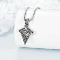 wholesale 925 Sterling Silver Valknut Odin's Raven Necklace Norse Jewelry for Men -0-4