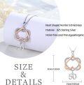 wholesale 925 Sterling Silver Double Heart with Number 50 Charm Pendant Necklace s for Women and Girls-0-3