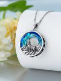 wholesale TOUPOP Wolf Gifts For Women Sterling Silver Wolf Necklace Wolf Lovers Jewelry For Men Birthday Christmas -0-3