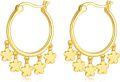 wholesale Gold 925 Sterling Silver Flower Dangle Hoop Earrings for Women -0-0