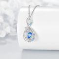 wholesale 925 Sterling Silver Blue Topaz Starfish & Sea Turtle Pendant Necklace for Women-0-2