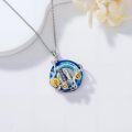 wholesale TOUPOP Cat Gifts For Cat Lovers 1 2 3 Cats Necklace 925 Sterling Silver Rose Flower Blue Crystal Jewelry Birthday Christmas Gifts For Women Her Mom -0-4