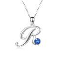 TOUPOP Sterling Silver Birthstone Initial Necklaces A-Z-0-0