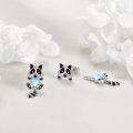wholesale 925 Sterling Silver Raccoon Moonstone Stud Earrings for Women Cute Animal s-0-4