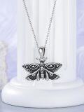 wholesale 925 Sterling Silver Evil Eye Moth Pendant Necklaces Gothic s for Her-0-1