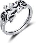 wholesale TOUPOP Sterling Silver Frog Rings For Women Men Cute Animal Wedding Bands For Women -0-0