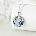 wholesale 925 Sterling Silver Blue Crystal Dragonfly Tree of Life Pendant Necklace-0-3