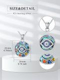 wholesale 925 Sterling Silver Evil Eye Pendant Necklace with Abalone Shell and Gemstones - Witch's Knot & Star of David Design-0-1