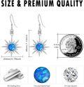 wholesale 925 Sterling Silver Blue Opal Starburst Dangle Earrings - Sunlight Inspired s for Her-0-3