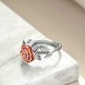wholesale TOUPOP Rose Flower Rings 925 Sterling Silver Promise Ring For Women Friend Birthday -0-4