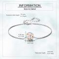 wholesale 925 Sterling Silver Rose Gold and White Enamel Volleyball Charm Bracelet for Women Girls Sport Lover Gifts-0-3
