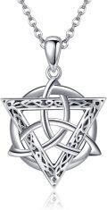 wholesale 925 Sterling Silver Triquetra Pendant Necklaces for Women Irish Trinity Knot Celtics Lucky Charm s 45cm Chain Length-0-0