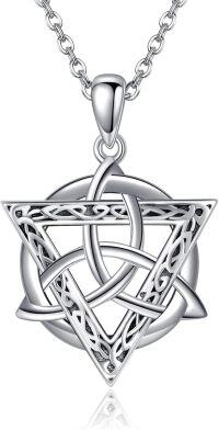 wholesale 925 Sterling Silver Triquetra Pendant Necklaces for Women Irish Trinity Knot Celtics Lucky Charm s 45cm Chain Length-Celtic Knot