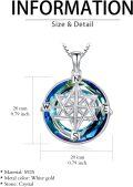 wholesale TOUPOP 2024 Graduation Gifts Star Of David Compass Crystal Necklace Sterling Silver Jewish Star Pendant Jewelry For Women Teen Christmas Birthday Gift -0-4