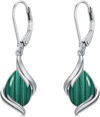 wholesale 925 Sterling Silver Black Onyx Tear Drop Dangle Earrings for Women Fine s-Malachite