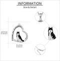 wholesale 925 Sterling Silver Black Wolf Heart Pendant Necklace Gifts for Women-0-2