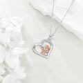 wholesale 925 Sterling Silver Heart Pendant Necklace with Violin Player Design for Women's Musical Gift-0-3
