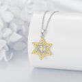 wholesale 925 Sterling Silver Star of David Cross Pendant Necklace  for Men & Women-0-4