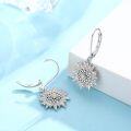 wholesale 925 Sterling Silver Sunflower Leverback Earrings - You Are My Sunshine Dangle Earring Jewelry for Women-0-2