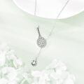 wholesale 925 Sterling Silver Cz Tennis Racket Ball Drop Lariat Necklace For Women-0-2