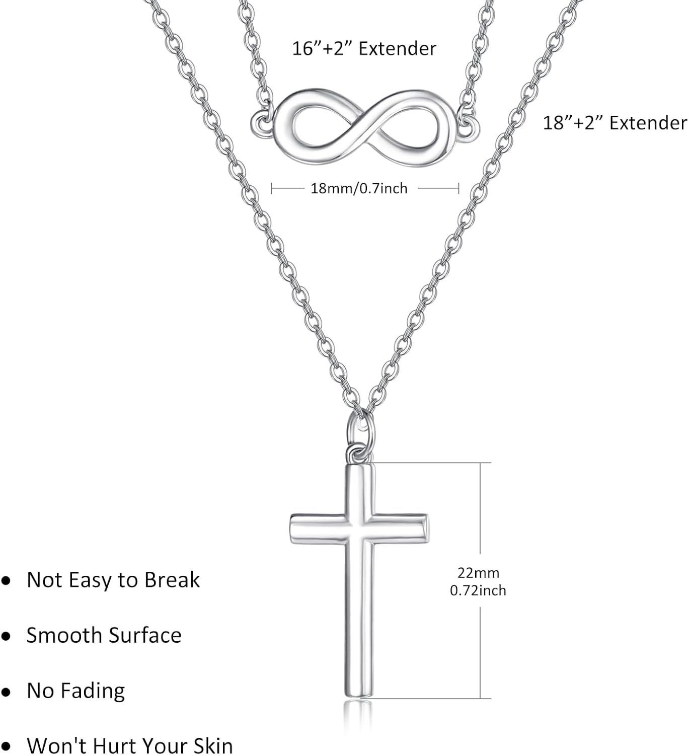 Sterling Silver Infinity Loop Necklace With Extender Chain - 16 To 18 Inch Adjustable