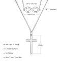 wholesale 925 Sterling Silver Infinity & Cross Layered Pendant Necklace for Women - Religious s-0-4