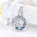 TOUPOP Sterling Silver Crystal Tree of Life Butterfly Cremation Urn Pendant-0-2