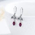 wholesale 925 Sterling Silver Bat Ruby Drop Dangle Hoop Halloween Christmas -0-4