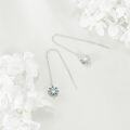 wholesale 925 Sterling Silver Daisy Flower Moonstone Drop Earrings-0-2