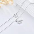 wholesale TOUPOP Horse Gifts Sterling Silver Layered Horse Moon Pendant Necklace Birthday Christmas Jewelry Gifts For Women -0-3