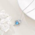 wholesale 925 Sterling Silver Turquoise Heart & Floral Pendant Necklaces for Women Gifts-0-2