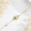 wholesale Gold 925 Sterling Silver Hamsa Evil Eye Celtic Cross Adjustable Egyptian Protective Bracelet for Women-0-2