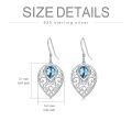 wholesale 925 Sterling Silver Blue CZ Filigree Heart Drop Earrings for Women and Teen Girls-0-3