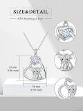 wholesale Sterling Silver Stone Highland Cow Heart Pendant Scotland Jewelry Gift-0-32
