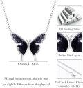 wholesale 925 Sterling Silver Black Agate Butterfly Pendant Necklaces Minimalist Fine s for Her-0-5